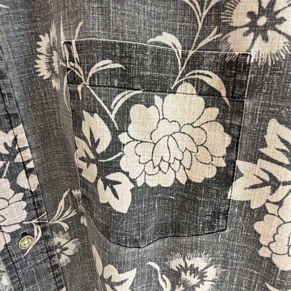 Reyn Spooner Mens XL Short Sleeve Button Up Shirt Gray Floral Hawaiian Aloha - Picture 7 of 16